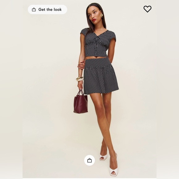 Reformation Dorothea Two Piece in Caviar Dot - Picture 1 of 11